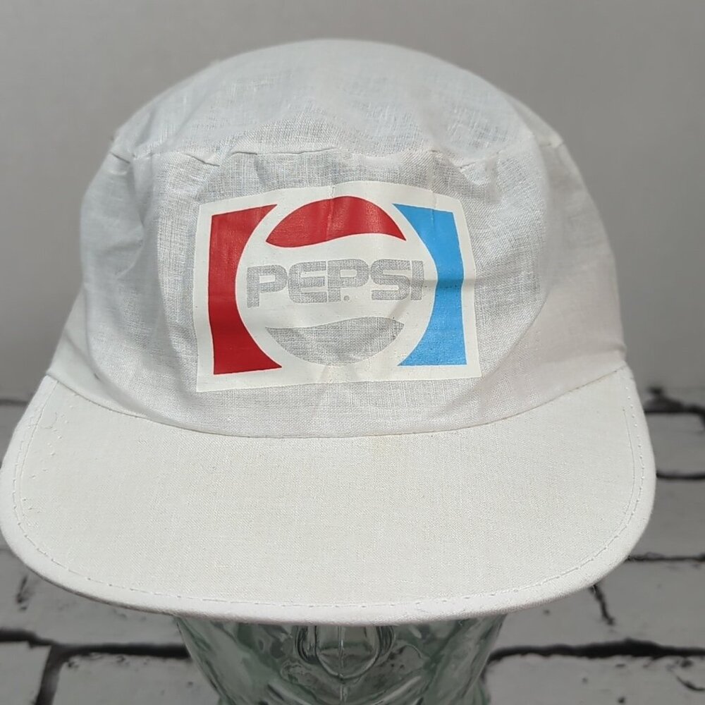 Pepsi Cola White Painters Hat VTG 80’s‎